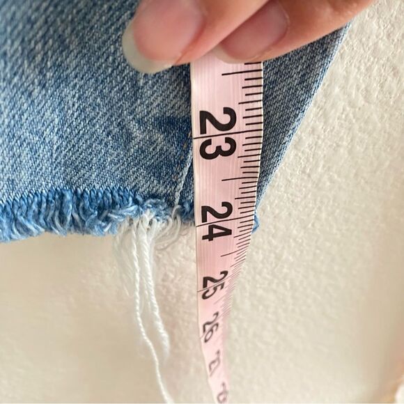 FRAME Le Garcon Crop Jeans Size 27 Blue Clash Mid Rise Distressed Denim - Picture 12 of 13